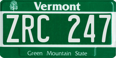 VT license plate ZRC247