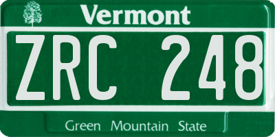 VT license plate ZRC248