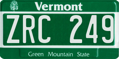 VT license plate ZRC249