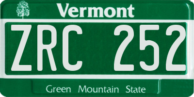 VT license plate ZRC252