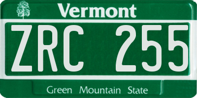 VT license plate ZRC255