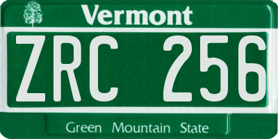 VT license plate ZRC256