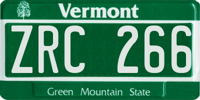 VT license plate ZRC266