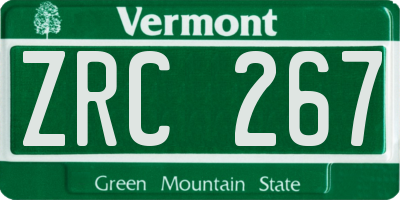 VT license plate ZRC267