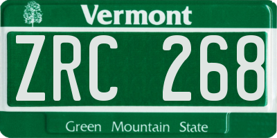 VT license plate ZRC268