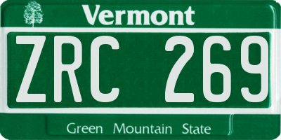 VT license plate ZRC269