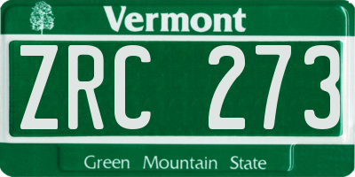 VT license plate ZRC273