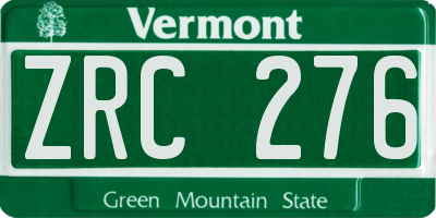 VT license plate ZRC276