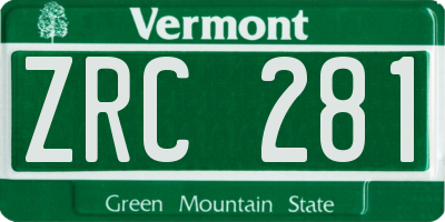 VT license plate ZRC281