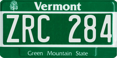 VT license plate ZRC284