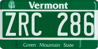 VT license plate ZRC286