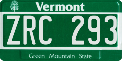 VT license plate ZRC293