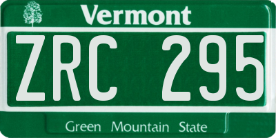 VT license plate ZRC295