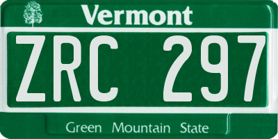 VT license plate ZRC297