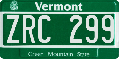 VT license plate ZRC299