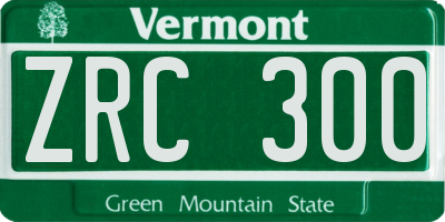 VT license plate ZRC300