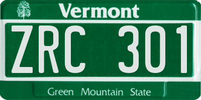 VT license plate ZRC301