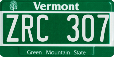 VT license plate ZRC307