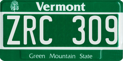VT license plate ZRC309