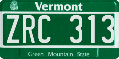 VT license plate ZRC313