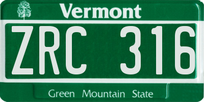 VT license plate ZRC316