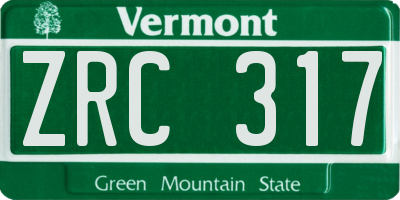 VT license plate ZRC317