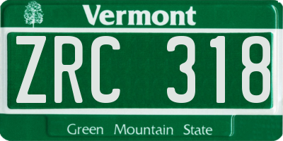 VT license plate ZRC318