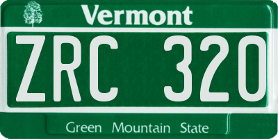 VT license plate ZRC320