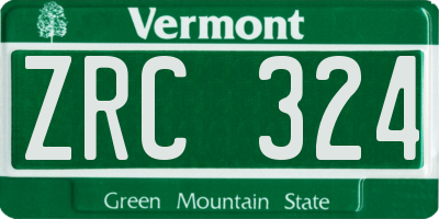 VT license plate ZRC324