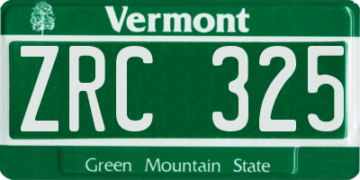 VT license plate ZRC325