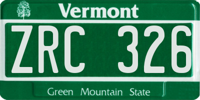 VT license plate ZRC326