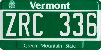 VT license plate ZRC336