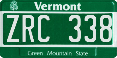 VT license plate ZRC338