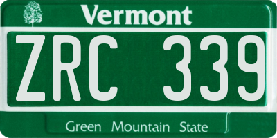 VT license plate ZRC339