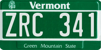 VT license plate ZRC341