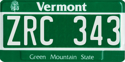 VT license plate ZRC343