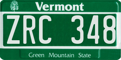 VT license plate ZRC348