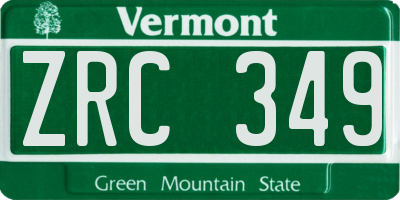 VT license plate ZRC349