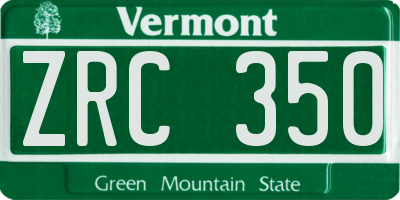 VT license plate ZRC350