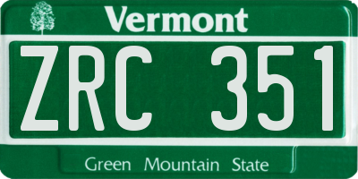 VT license plate ZRC351
