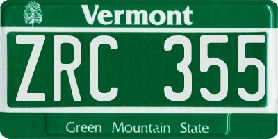 VT license plate ZRC355