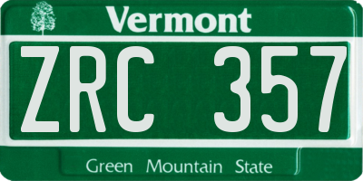 VT license plate ZRC357