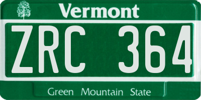 VT license plate ZRC364