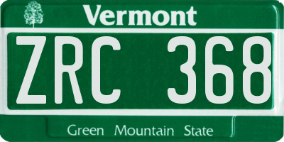 VT license plate ZRC368