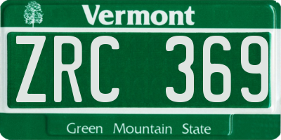 VT license plate ZRC369