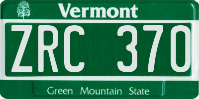 VT license plate ZRC370