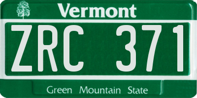 VT license plate ZRC371