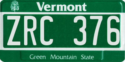 VT license plate ZRC376