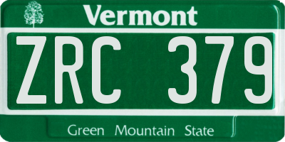 VT license plate ZRC379