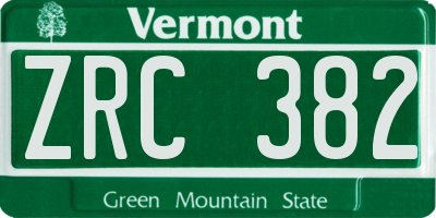 VT license plate ZRC382